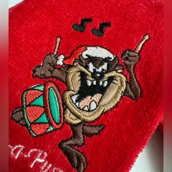 Vintage 2001 Tasmanian Devil Christmas Hand Towels NWT Cartoon Network Looney - Picture 7 of 7